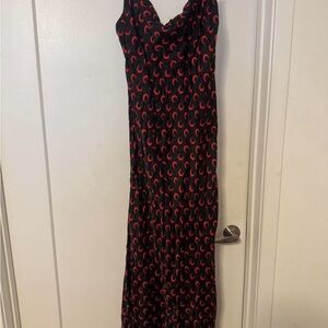 Marine Serre Black Dress with Red Crescent Motif